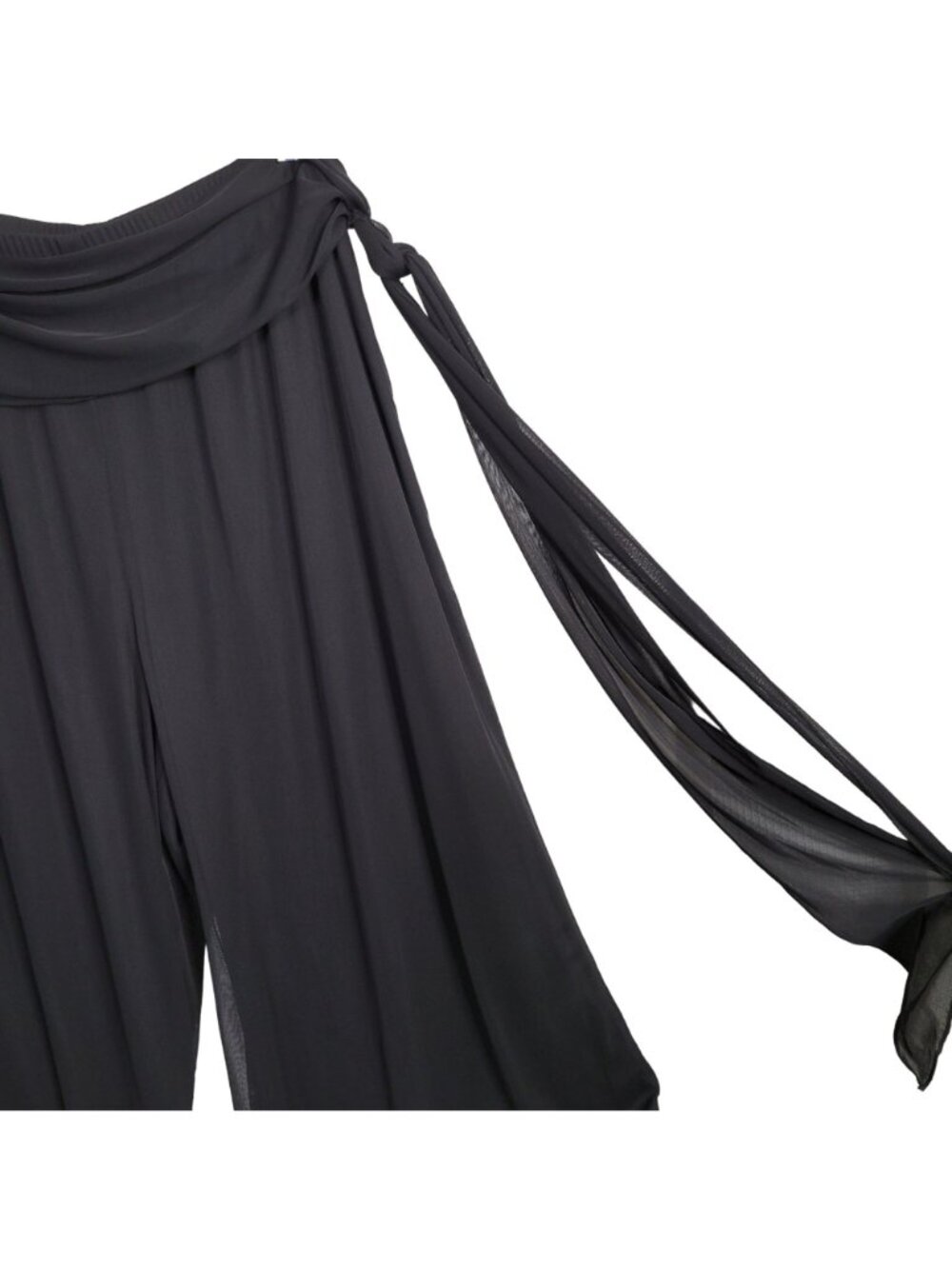 Connected Woman Size 18W 20W Pants Dressy Flowy Chiffon Palazzo Wide-Leg Black - Picture 11 of 11